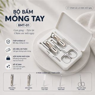 Bộ Bấm Móng Tay Tanaka BMT-01 Cao Cấp 5 Món - Thép Không Gỉ Sắc Bác, Kèm Hộp Đựng Nhỏ Gọn Tiện Lợi