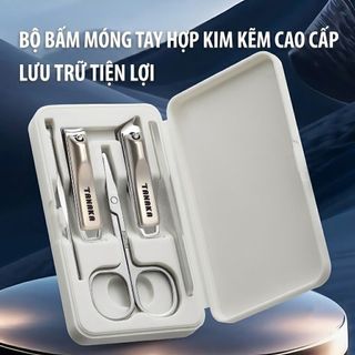 Bộ Bấm Móng Tay Tanaka BMT-01 Cao Cấp 5 Món - Thép Không Gỉ Sắc Bác, Kèm Hộp Đựng Nhỏ Gọn Tiện Lợi