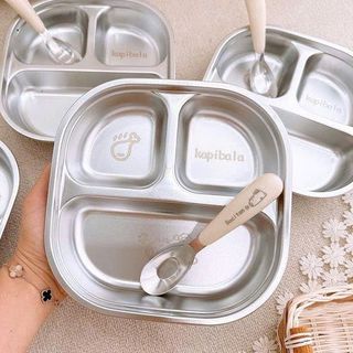 KHAY CƠM INOX 3 NGĂN KÈM THÌA (T200)