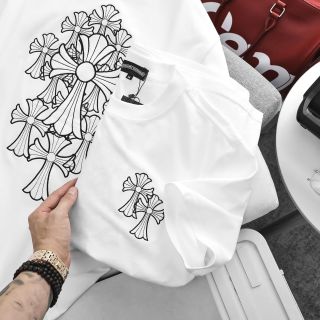 T shirt CHROME Nam.  Chất  Cotton 100% 4c.  Dày Mịn mát. Logo Thêu đắp vải cùng màu.