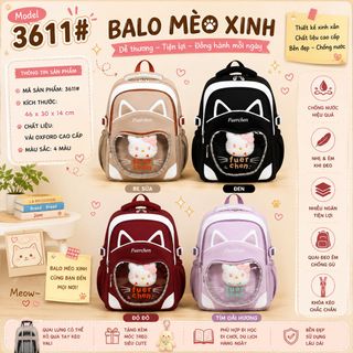 🌸 BALO FUERCHEN HÌNH MÈO A305 – THIẾT KẾ ĐỘC ĐÁO, SIÊU DỄ THƯƠNG