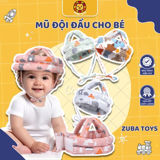 Mũ Bảo Vệ Đầu Cho Bé Zuba Toys 100% Cotton, Tập Bò Cho Bé 5-36 Tháng Bảo Vệ Đầu An Toàn