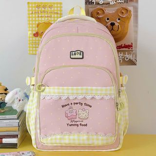 🎒 BALO LOVE CHẤM BI CARO PHỐI REN A1742 – NGỌT NGÀO, SIÊU XINH