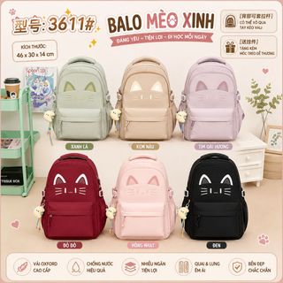 🐱 BALO HÌNH MÈO PASTEL A3611 – ĐƠN GIẢN, DỄ THƯƠNG, SIÊU HOT