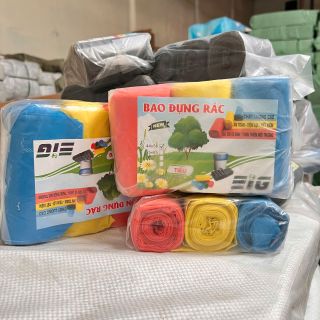 Set 3 Cuộn Túi Rác Màu 1KG EIG Siêu Dai - Túi Rác Sinh Học Tự Phân Hủy Thân Thiện Môi Trường - Giá Sỉ