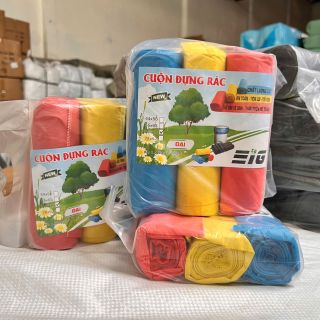 Set 3 Cuộn Túi Rác Màu 1KG EIG Siêu Dai - Túi Rác Sinh Học Tự Phân Hủy Thân Thiện Môi Trường - Giá Sỉ