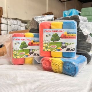 Set 3 Cuộn Túi Rác Màu 1KG EIG Siêu Dai - Túi Rác Sinh Học Tự Phân Hủy Thân Thiện Môi Trường - Giá Sỉ