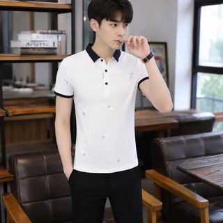 áo nam trắng thêu toàn thân trước bao đẹp