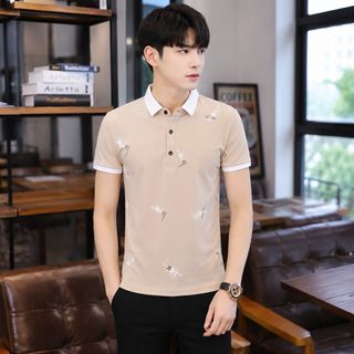 áo nam màu be thêu toàn thân trước siêu đẹp