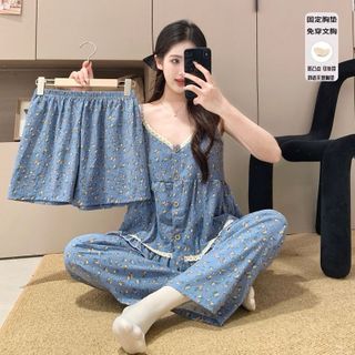 SET BỘ MẶC HAI DÂY HOẠ TIẾT BA MÓN XINH XẮN 🌸