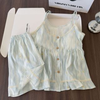 🌸 BỘ ĐỒ MẶC NHÀ HAI DÂY HOẠ TIẾT NƠ XINH XẮN 🌸