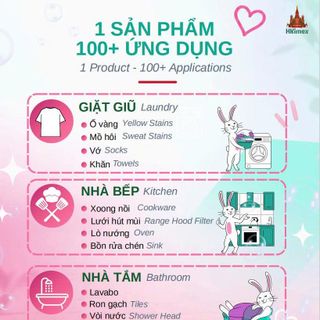 Bột tẩy đa năng gốc Oxy My rabbit (Quần áo/Xoong nồi/Nhà tắm/Máy giăt...)