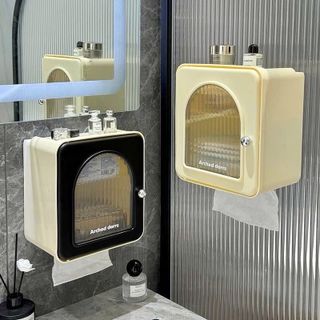 Hộp Đựng Giấy Vệ Sinh Dán Tường Có Khe Rút Giấy, Tủ Để Đồ Nhà Tắm Treo Tường Chống Thấm Nước siêu tiện lợi