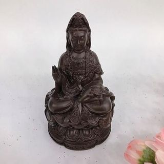 Tượng Ngài Quan Thế Âm Tự Tại Cao 13cm Sơn Nhũ Vàng Chất Liệu Bột Đá Nhựa Poly Cao Cấp Sản Phẩm Văn Hóa Phật Giáo