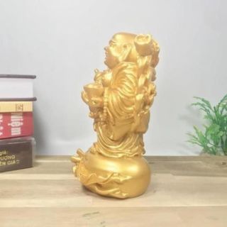 Tượng Ngài Di Lặc Bồ Tát sơn nhũ vàng cao 11cm