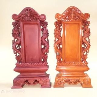 Bài Vị Gỗ Hương Ngàn Năm Uy Tín Chi Tiết Hoa Văn Rồng Phượng Kích Cỡ Nhỏ 22cm x 10cm & Lớn 32cm x 13cm Chất Liệu 100% Gỗ Hương Nguyên Tấm