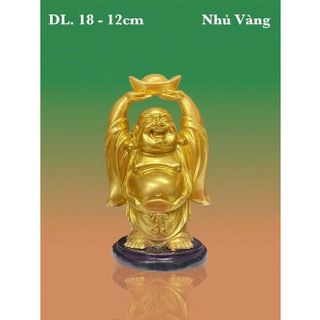 Tượng ngài Di Lặc Bồ Tát nâng thỏi vàng cao 12cm-nhiều mẫu