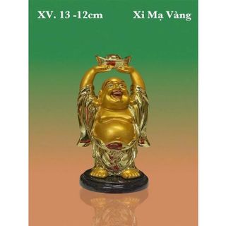 Tượng ngài Di Lặc Bồ Tát nâng thỏi vàng cao 12cm-nhiều mẫu