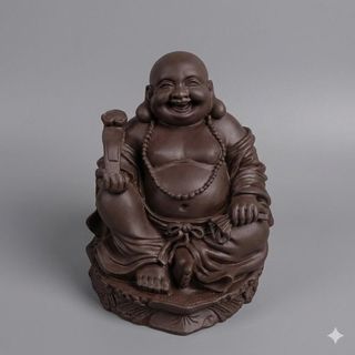 Tượng Ngài Di Lặc Bồ Tát ngồi cầm gậy như ý cao 13cm-Nhiều mẫu