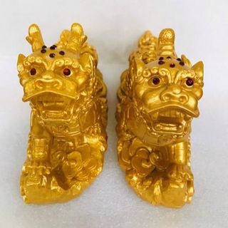 Tỳ Hưu Phong Thủy Thiên Lộc - Linh Vật Mang Lại Tài Lộc Bình An Thiết Kế Uy Ngĩ Đầu Rồng Thân Gấu Sừng Cánh Miệng Rộng Màu Vàng Bền Linh Khí Cao Kích Thước Nhỏ Trang Sức