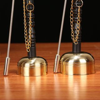 Khánh tụng âm vang trầm ấm Bộ khánh vàng đồng cao cấp chiều cao 26cm ban kính 6cm dùng trong cúng bái cầu an lễ hội tạo không khí thiêng liêng