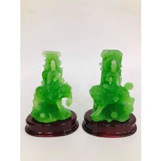 Bộ Tượng Bồ Tát Văn Thù-Phổ Hiền Đứng Cao 11cm Chất Liệu Bột Đá Nhựa Poly Cao Cấp Sơn Màu Tỉ Mỉ 6 Mẫu Màu Sắc Đa Dạng Kích Thước 10x6cm