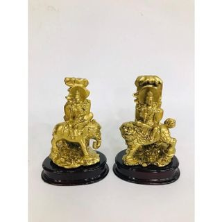 Bộ Tượng Bồ Tát Văn Thù-Phổ Hiền Đứng Cao 11cm Chất Liệu Bột Đá Nhựa Poly Cao Cấp Sơn Màu Tỉ Mỉ 6 Mẫu Màu Sắc Đa Dạng Kích Thước 10x6cm