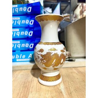 Bình bông sứ trắng rồng cao cấp Cao 25cm