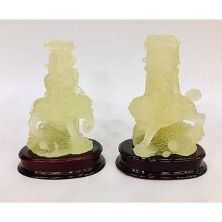 Bộ Tượng Bồ Tát Văn Thù-Phổ Hiền Đứng Cao 11cm Chất Liệu Bột Đá Nhựa Poly Cao Cấp Sơn Màu Tỉ Mỉ 6 Mẫu Màu Sắc Đa Dạng Kích Thước 10x6cm