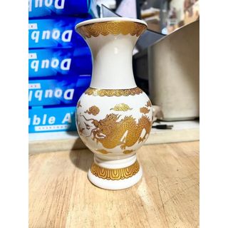 Bình bông sứ trắng rồng cao cấp Cao 25cm