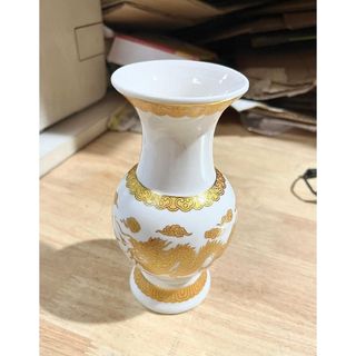 Bình bông sứ trắng rồng cao cấp Cao 25cm