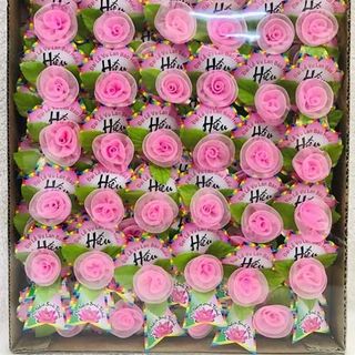 Bông hồng dẹp trắng, đỏ ,vàng, hồng cài áo VU LAN chất lượng cao 50 cái