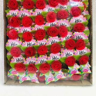 Bông hồng dẹp trắng, đỏ ,vàng, hồng cài áo VU LAN chất lượng cao 50 cái