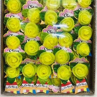 Bông hồng dẹp trắng, đỏ ,vàng, hồng cài áo VU LAN chất lượng cao 50 cái