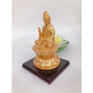 Tượng Ngài Quan Thế Âm Đài Sen Có Đế Cao 11cm Nhiều Mẫu Chất Liệu Bột Đá Nhựa Poly Cao Cấp Sơn Màu Tinh Tế Nhiều Mẫu Sắc Sảo