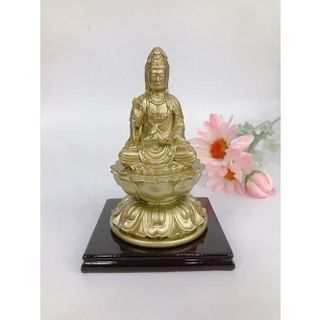 Tượng Ngài Quan Thế Âm Đài Sen Có Đế Cao 11cm Nhiều Mẫu Chất Liệu Bột Đá Nhựa Poly Cao Cấp Sơn Màu Tinh Tế Nhiều Mẫu Sắc Sảo