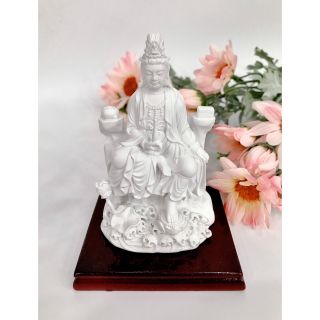 Tượng Ngài Quan Thế Âm Bồ Tát Cao 11cm Ngang 5cm Sơn Đồng Chất Liệu Bột Đá Nhựa Poly Cao Cấp Sơn Màu Tỉ Mỉ