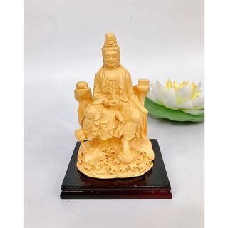 Tượng Ngài Quan Thế Âm Bồ Tát Cao 11cm Ngang 5cm Sơn Đồng Chất Liệu Bột Đá Nhựa Poly Cao Cấp Sơn Màu Tỉ Mỉ