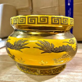 Bát nhang sứ 3D vàng cao cấp