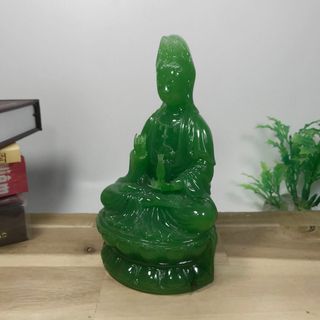 Tượng Ngài Quan Thế Âm Bồ Tát Cao 15cm Sơn Nhũ Vàng Chất Liệu Bột Đá Nhựa Poly Cao Cấp Màu Sắc Tỉ Mỉ Dễ Vệ Sinh Kích Thước 15cm x 8cm