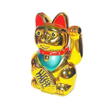 Mèo Thần Tài Vẫy Khách Chạy Pin Cao 26cm Màu Vàng Linh Vật May Mắn Thịnh Vượng Tài Lộc Từ Nhật Bản Kích Thước 26cm Chất Liệu Nhựa Cứng Sử Dụng Pin Tiểu
