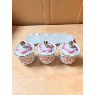 Chum nước thờ, áng nước sứ có nắp bạch ngọc tím loại 3 ly
