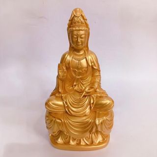 Quan âm ngồi tòa sen uy nghiêm thanh thoát 18cm
