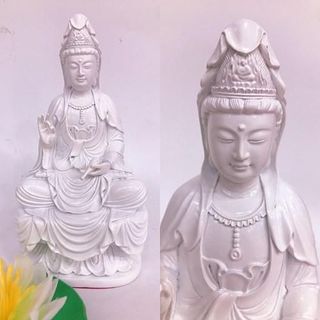 Quan âm ngồi tòa sen uy nghiêm thanh thoát 18cm