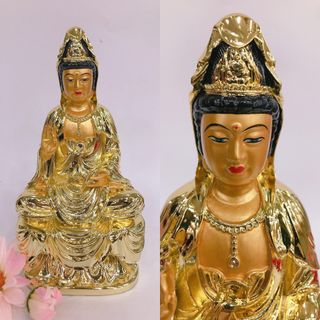 Thương Hiệu Tượng Ngài Quan Thế Âm Bồ Tát ngồi 18cm chất liệu bột đá nhựa poly cao cấp sơn màu tỉ mỉ bảo quản dễ dàng nhiều mẫu màu lựa chọn