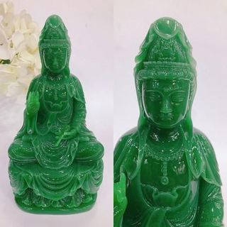 Quan âm ngồi tòa sen uy nghiêm thanh thoát 18cm