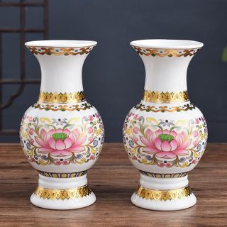 Bộ lư hương bình hoa dĩa trái cây án li nước họa tiết hoa sen hồng sang trọng tinh tế