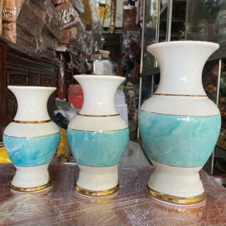 Bình hoa thờ cúng sứ họa tiết đá hoa cương - Đá hoa cương màu Xanh Dương