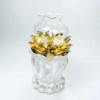 Đèn dầu chân thủy tinh trụ thờ cúng nghiêm trang cao 15cm