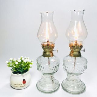 Đèn dầu chân thủy tinh trụ thờ cúng nghiêm trang cao 15cm dùng dầu cát tường lưu ly ánh sáng dịu nhẹ phù hợp trang trí thờ cúng chất liệu thủy tinh bền đẹp